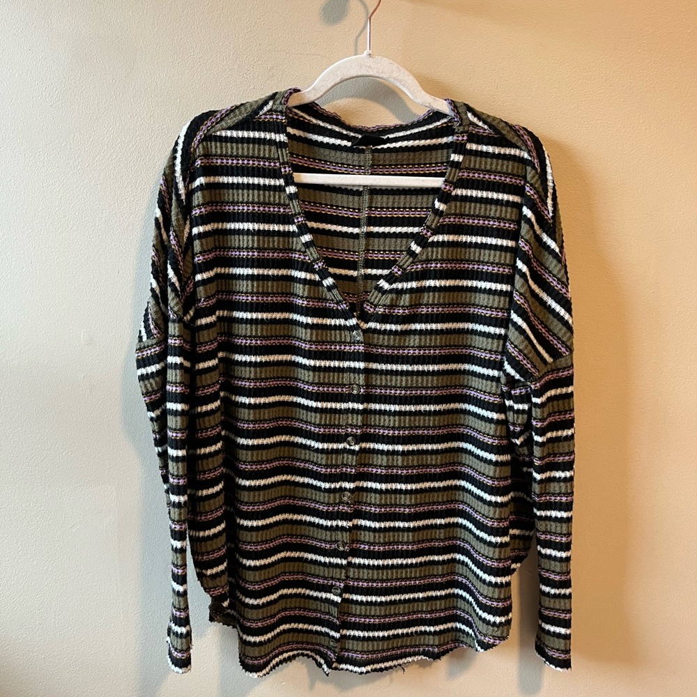 Out from Under from Urban Outfitters olive green waffle knit small